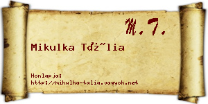 Mikulka Tália névjegykártya